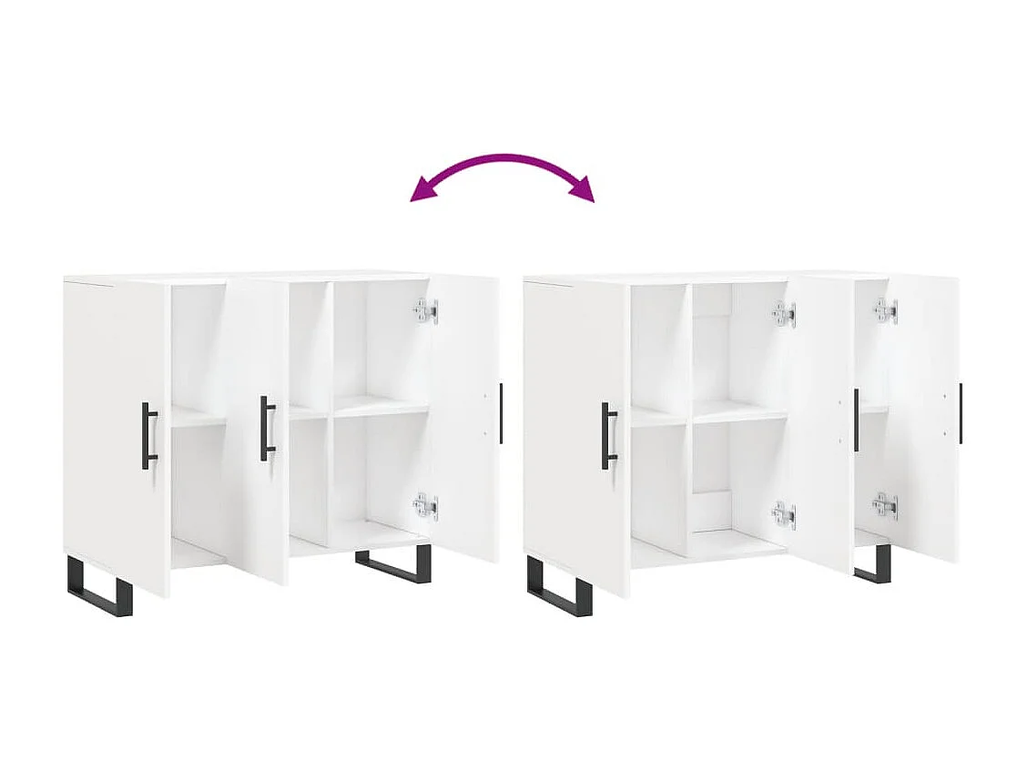 Buffet blanc 90x34x80 cm bois d'ingénierie