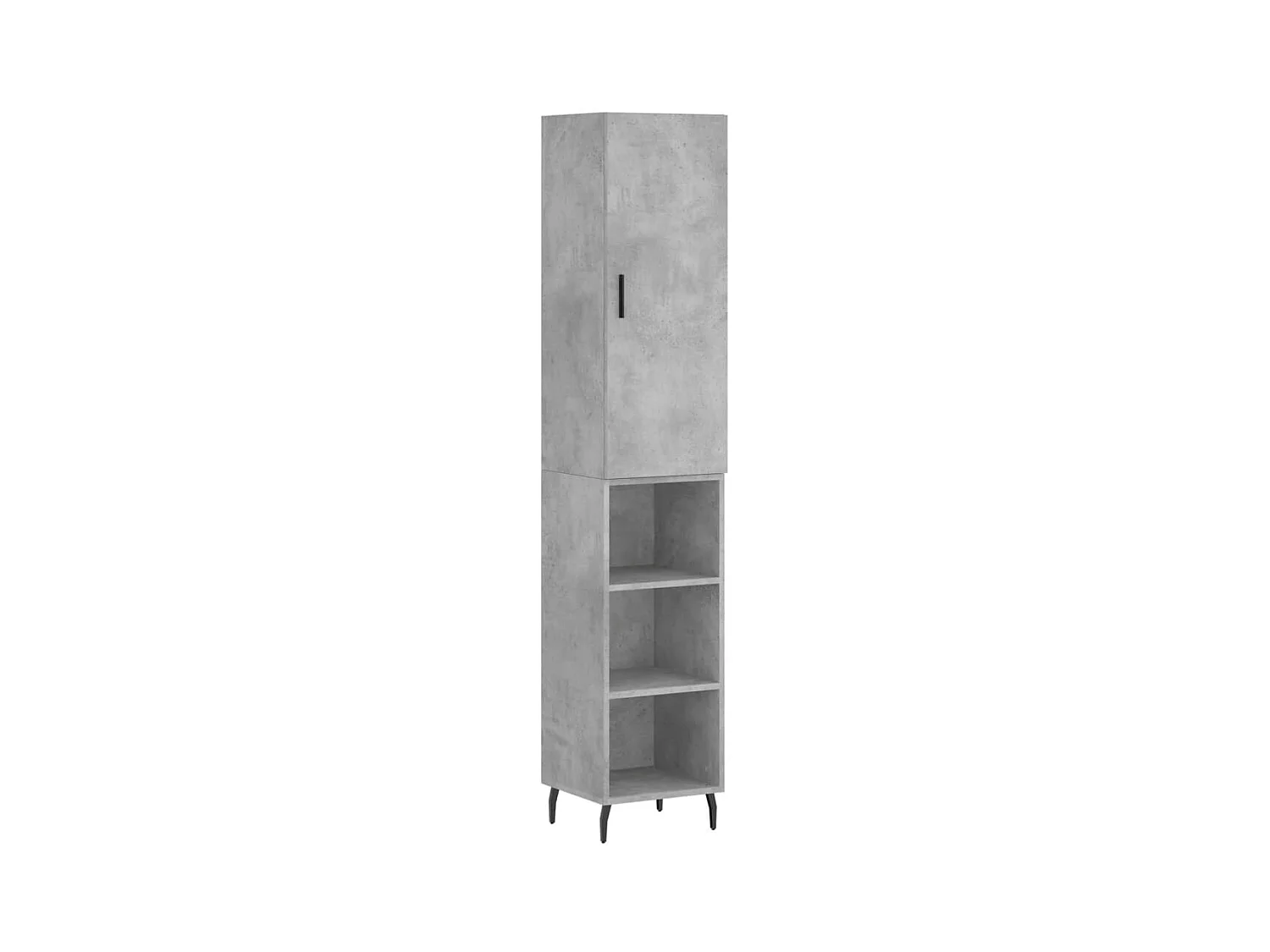 Buffet haut Gris béton 34,5x34x180 cm Bois d'ingénierie