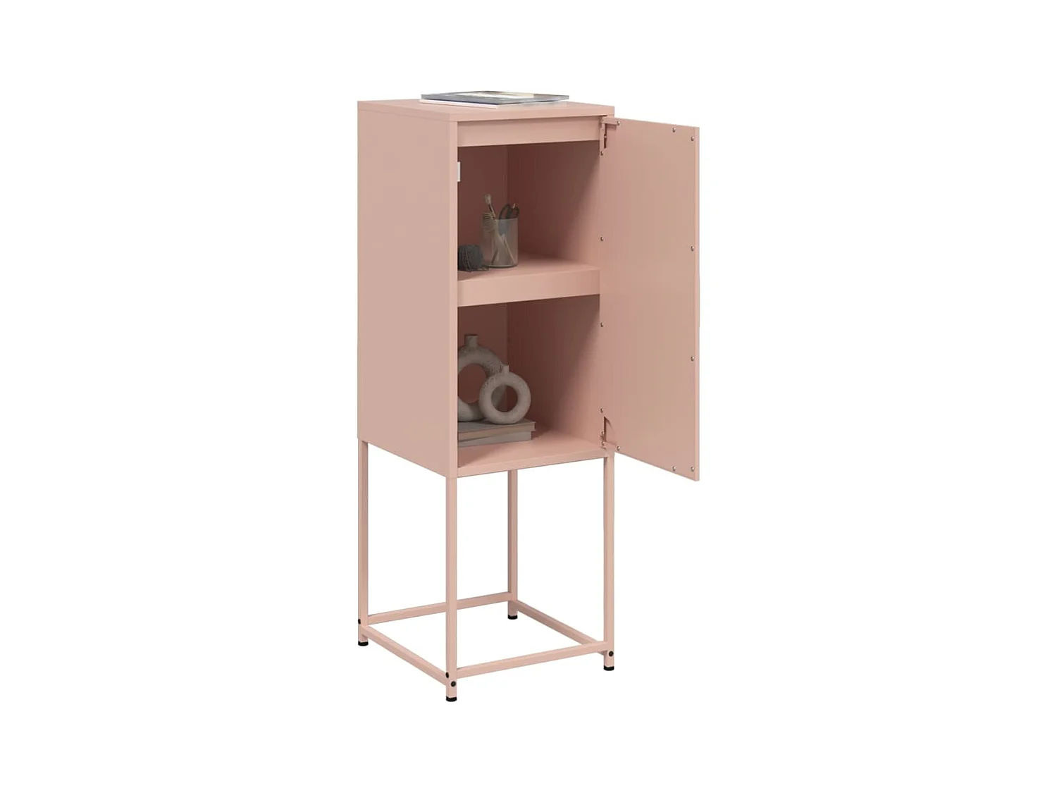 Buffet haut rose 36x39x107 cm acier