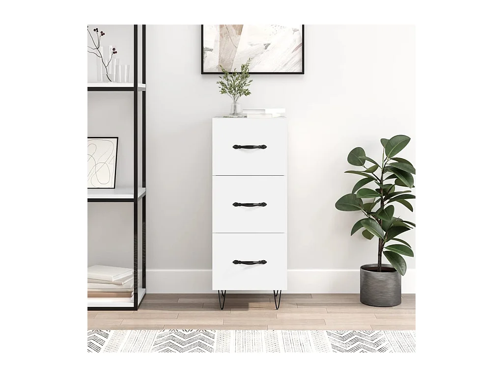 Credenza bianca 34,5x34x90 cm in legno ingegnerizzato