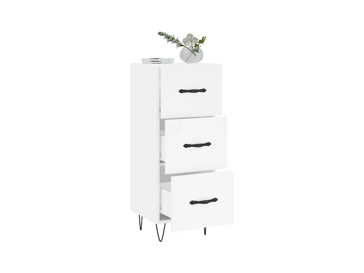 Credenza bianca 34,5x34x90 cm in legno ingegnerizzato