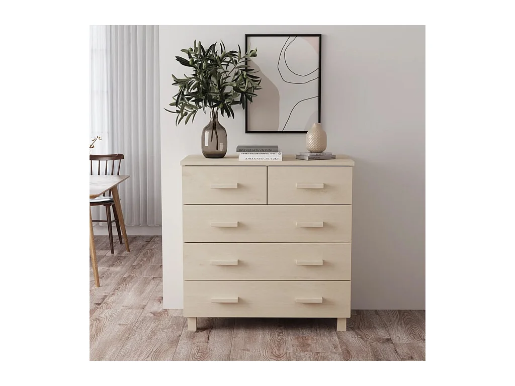 Buffet HAMAR Marron miel 79x40x80 cm Bois massif de pin