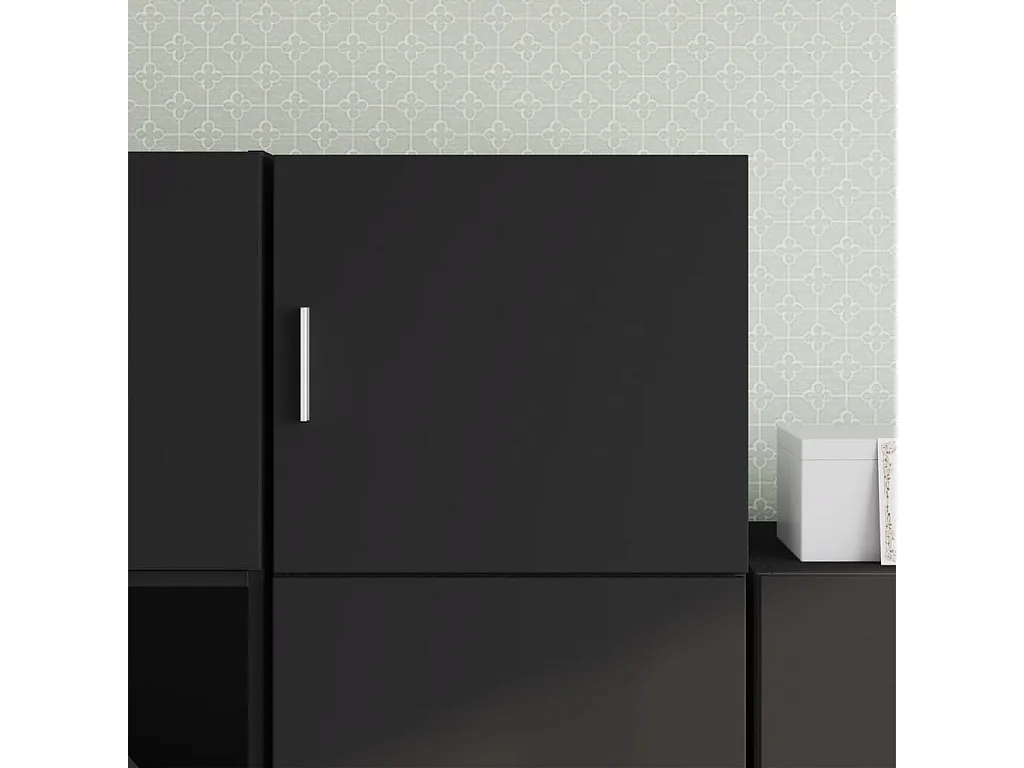 Zwarte wandkast 45x42,5x40 cm bewerkt hout