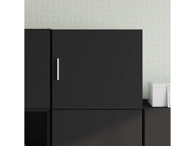 Zwarte wandkast 45x42,5x40 cm bewerkt hout