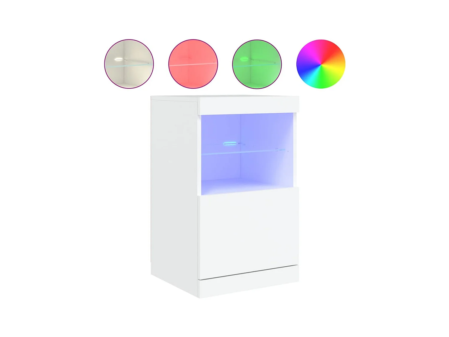 Buffet avec lumières LED blanc 41x37x67 cm