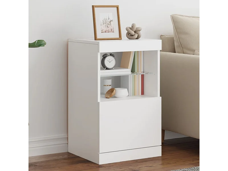 Credenza con luci LED bianche 41x37x67 cm