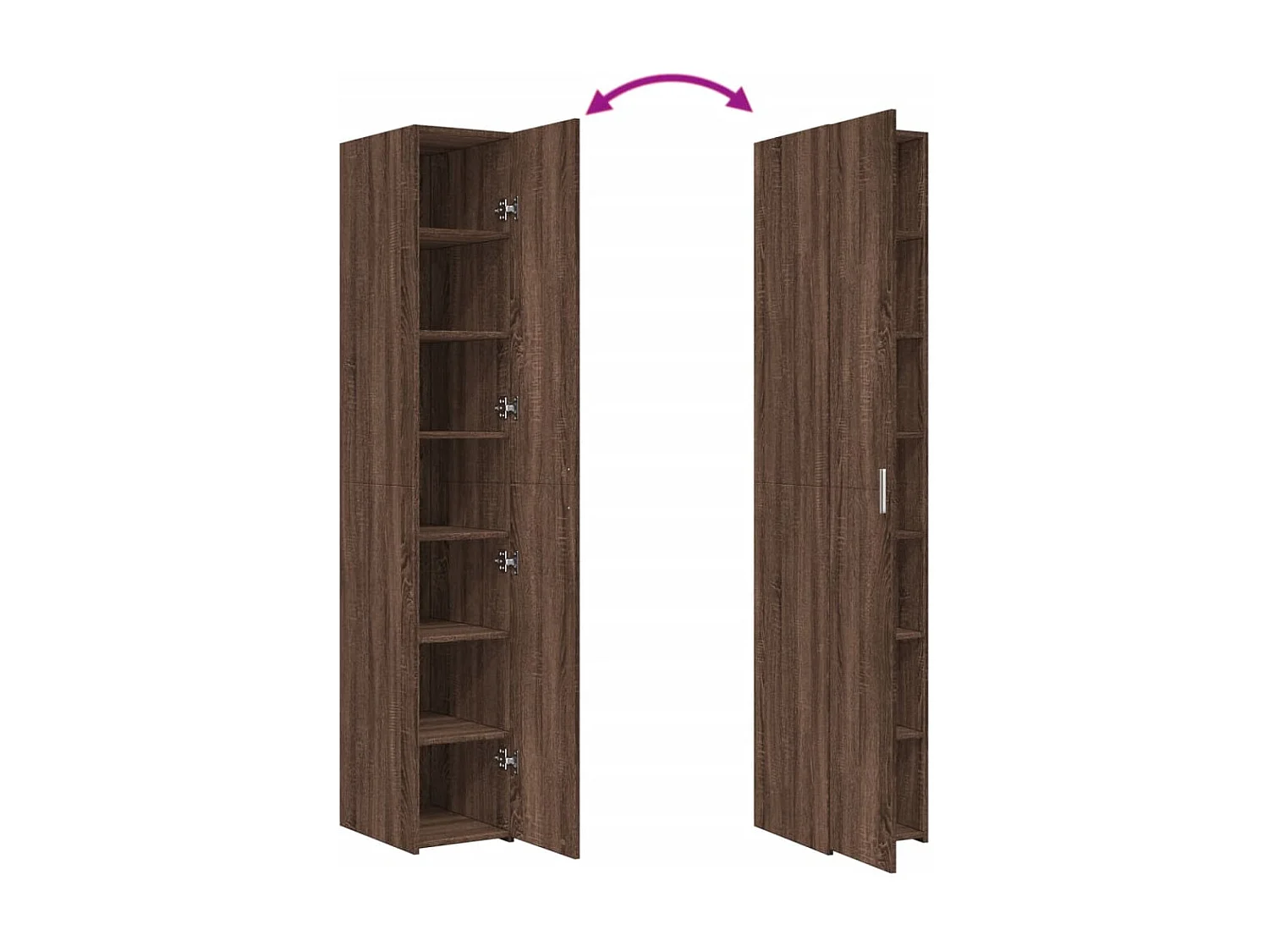 Buffet haut chêne marron 30x42,5x185 cm bois d'ingénierie