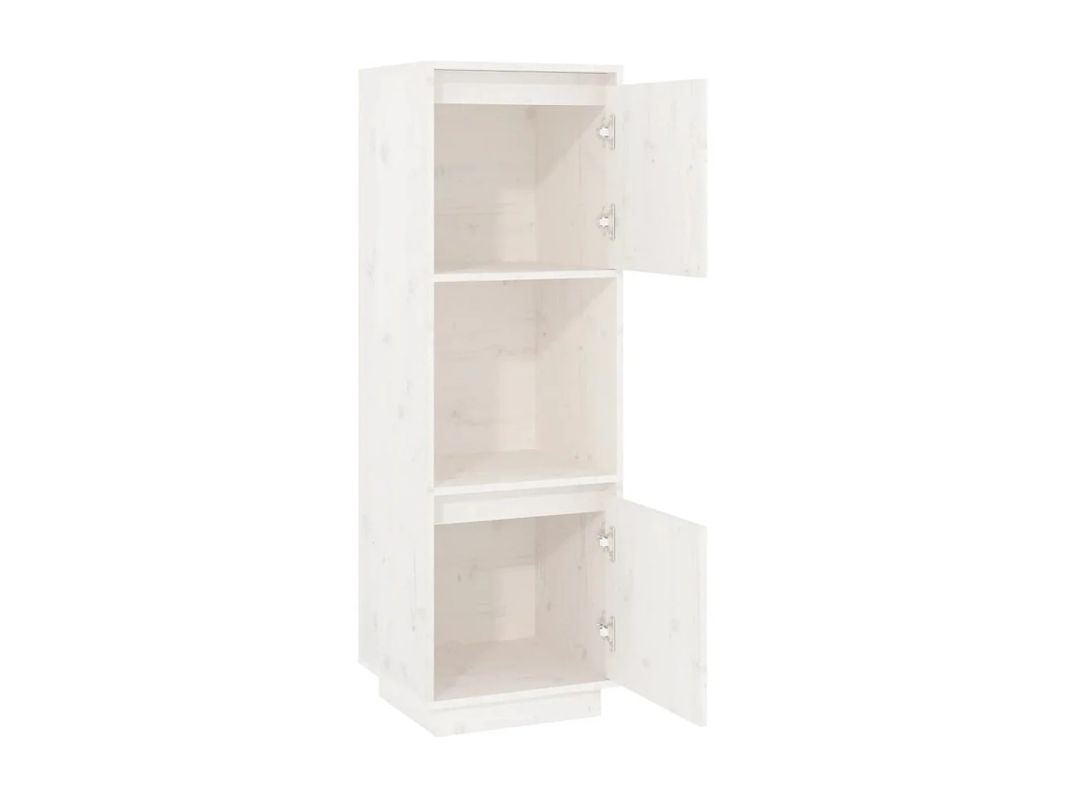 Buffet haut Blanc 38x35x117 cm Bois massif de pin