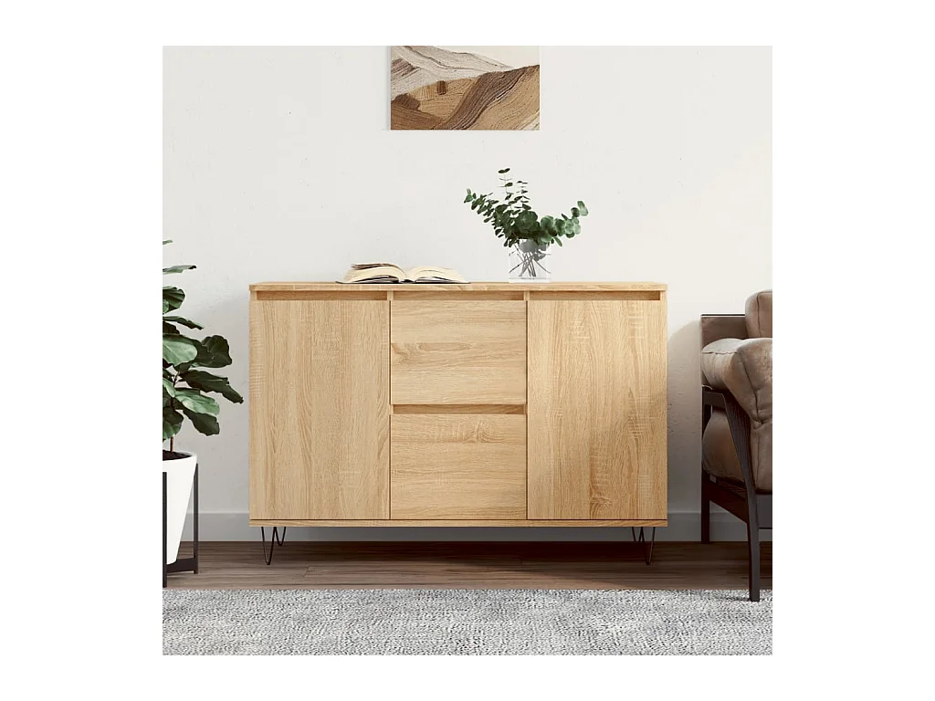 Buffet chêne sonoma 104x35x70 cm bois d'ingénierie