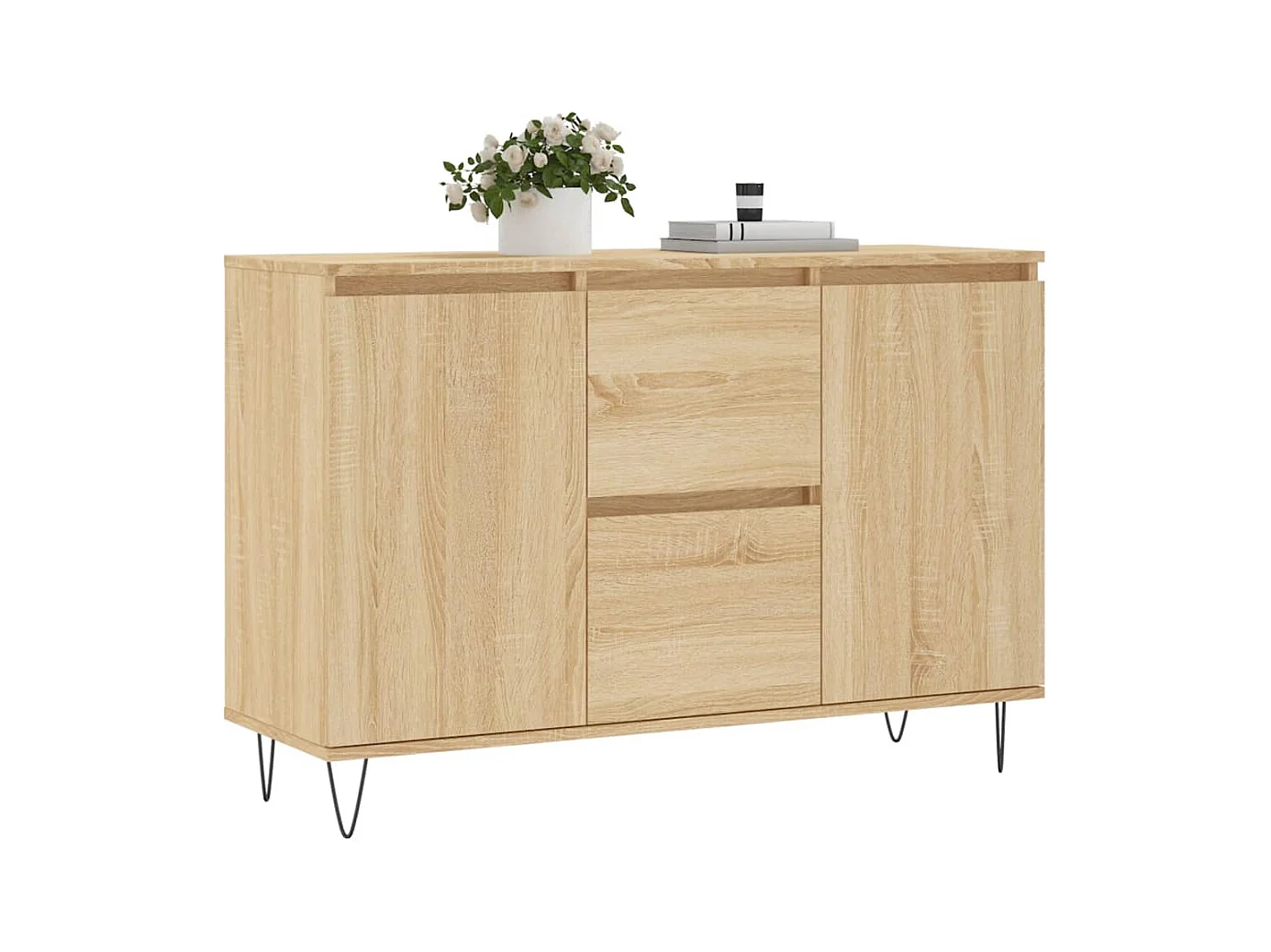 Buffet chêne sonoma 104x35x70 cm bois d'ingénierie