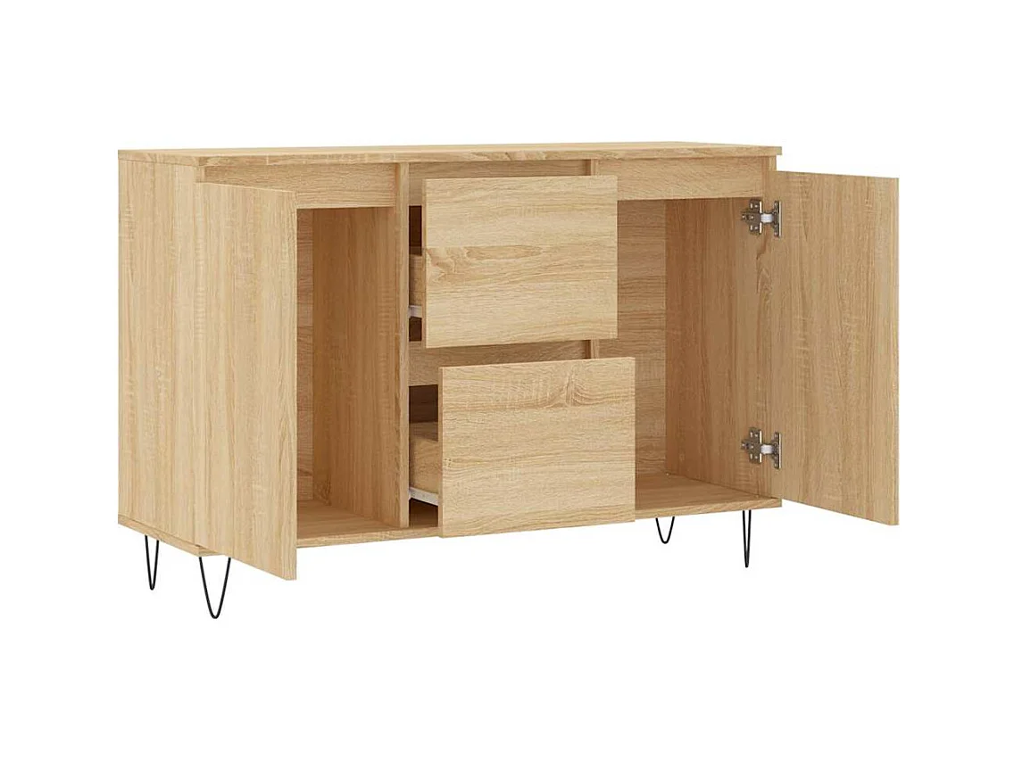 Buffet chêne sonoma 104x35x70 cm bois d'ingénierie
