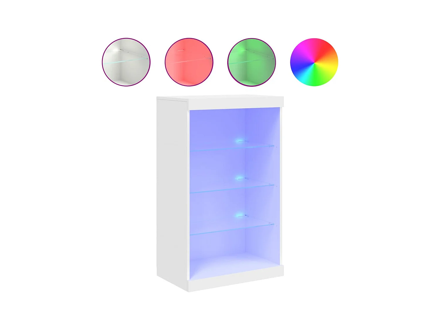 Buffet avec lumières LED blanc 60,5x37x100 cm