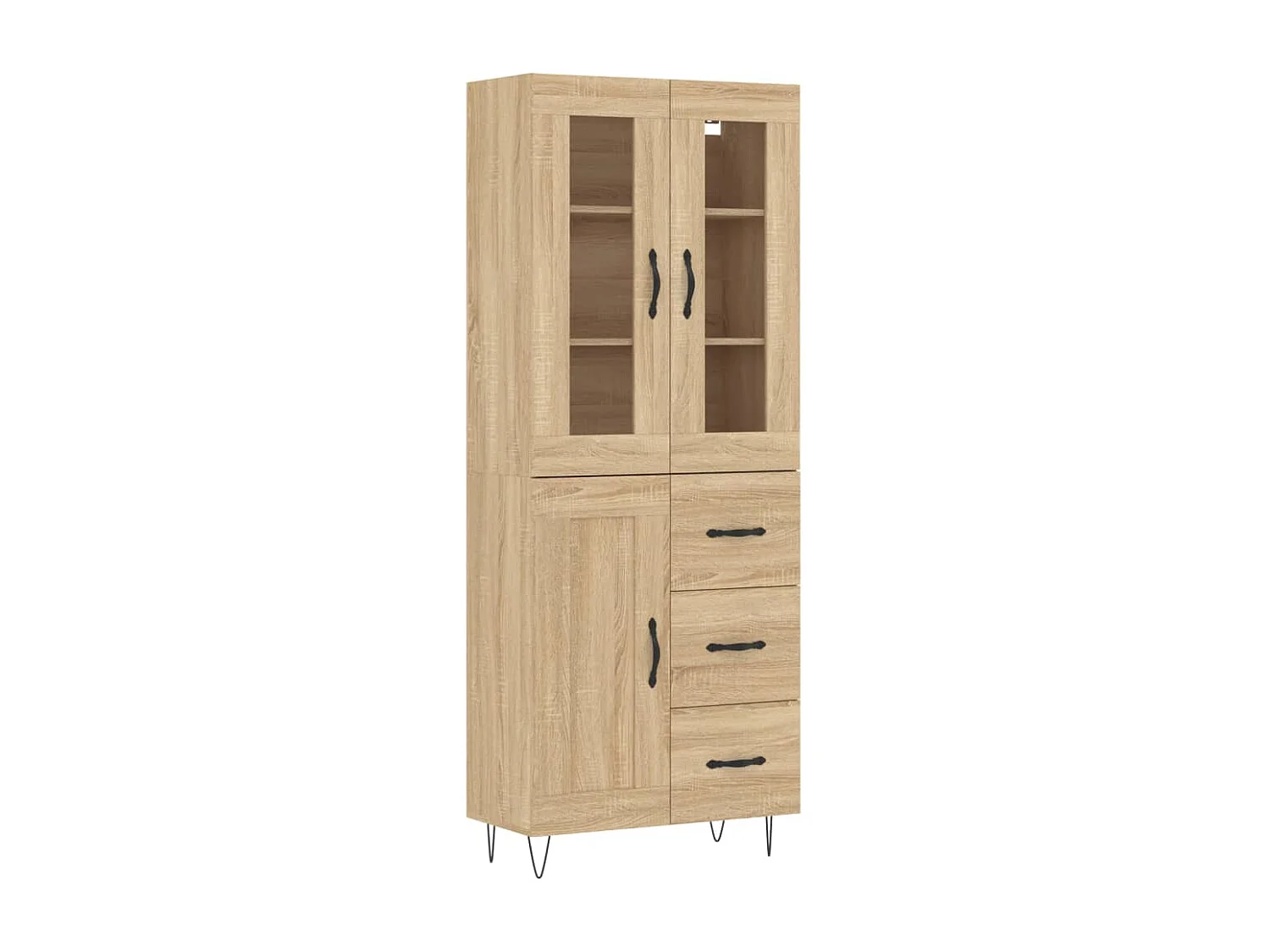 Hoog dressoir Sonoma eiken 69,5x34x180 cm Technisch hout