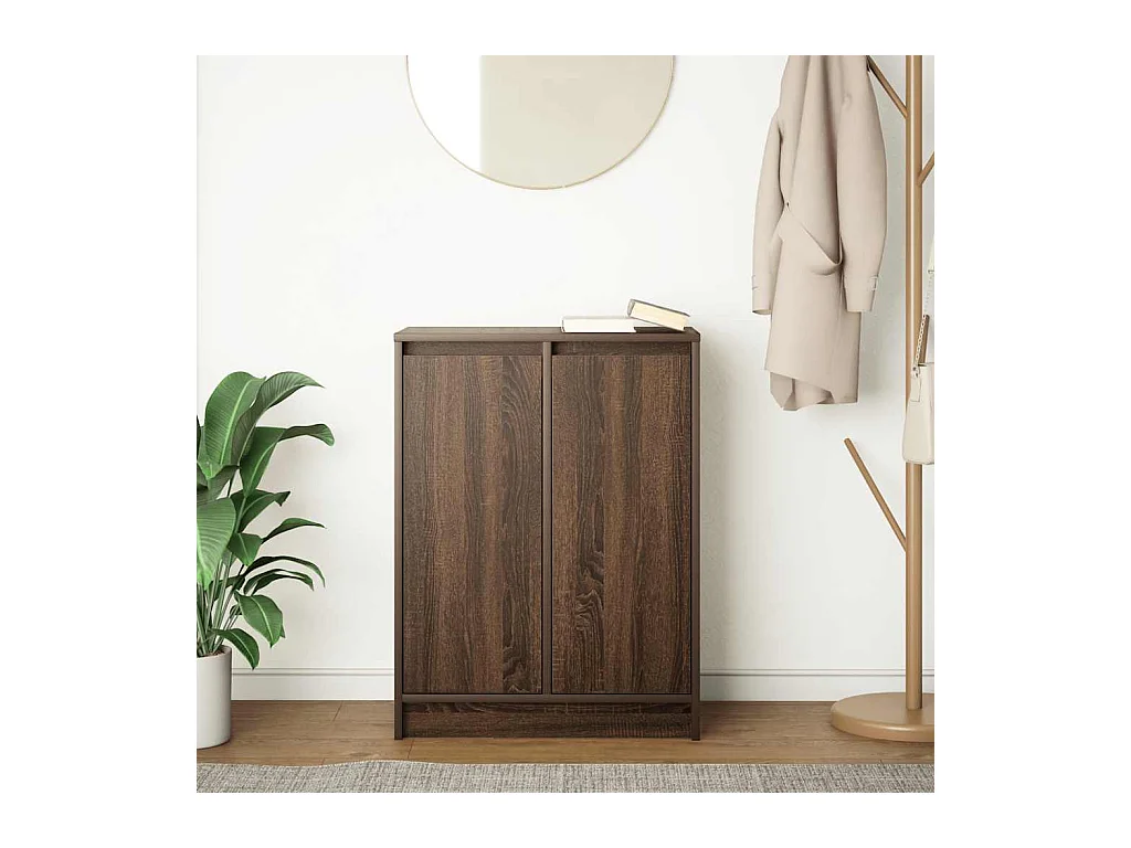 Sideboard aus brauner Eiche, 57 x 34 x 76 cm, Holzwerkstoff