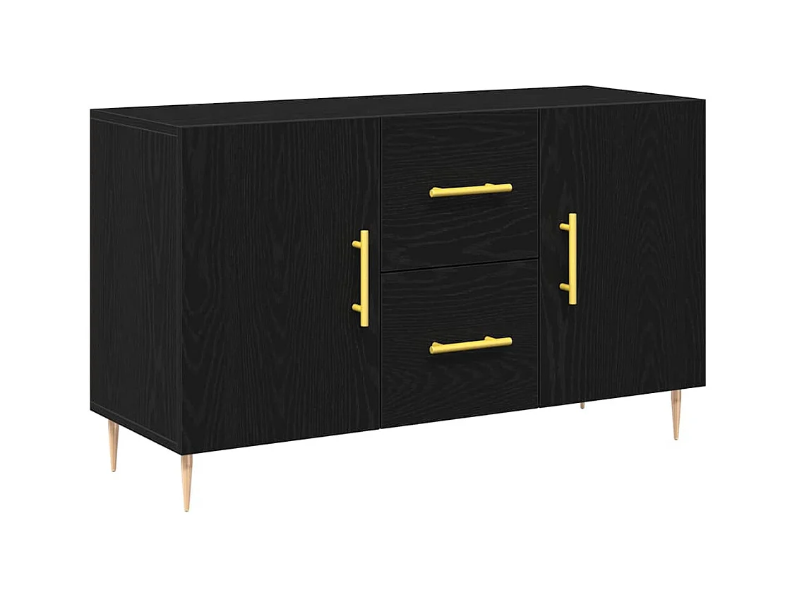 Credenza in rovere nero 100x36x60 cm in legno ingegnerizzato