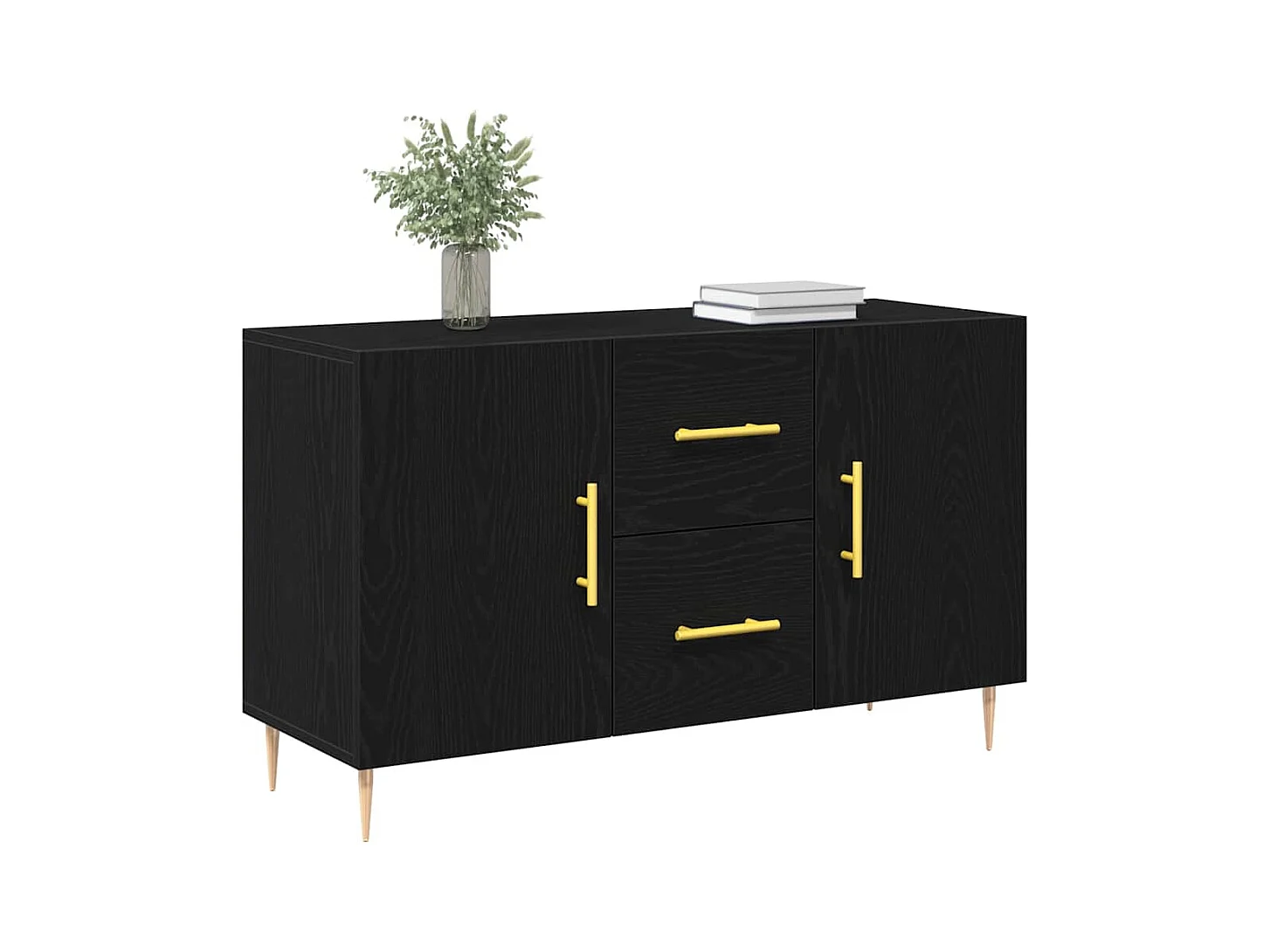 Credenza in rovere nero 100x36x60 cm in legno ingegnerizzato