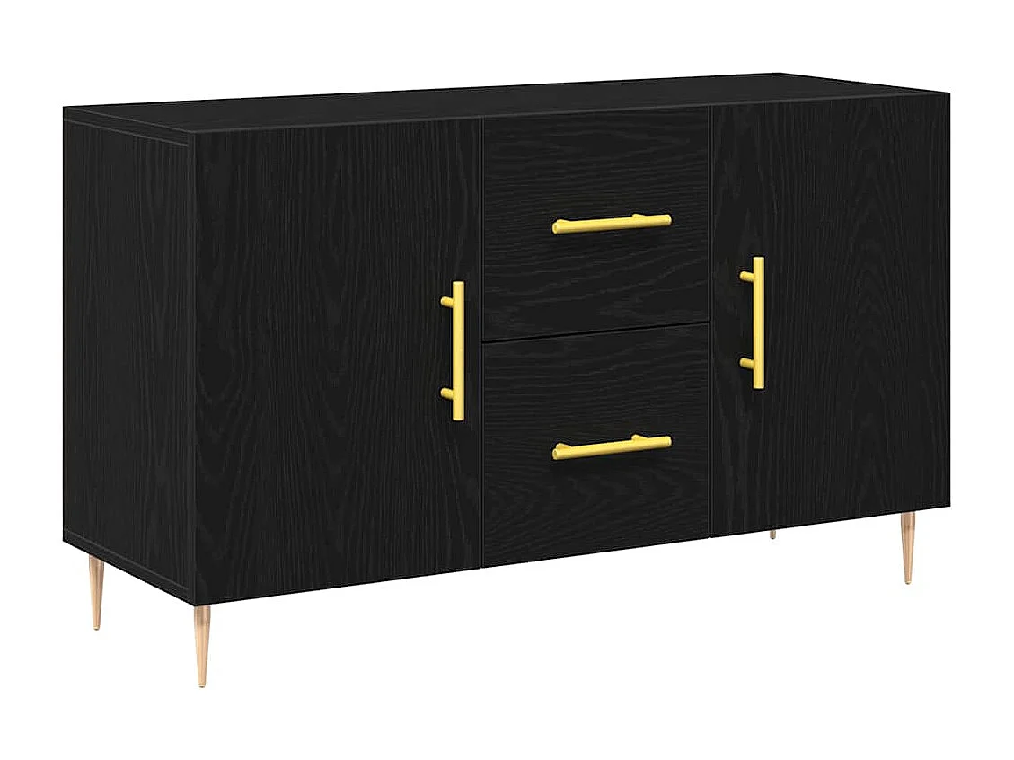 Buffet en Chêne Noir 100x36x60 cm en Bois d'Ingénierie