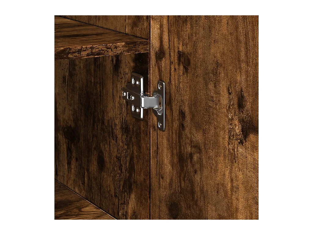 Buffet haut chêne fumé 45x42,5x185 cm bois d'ingénierie