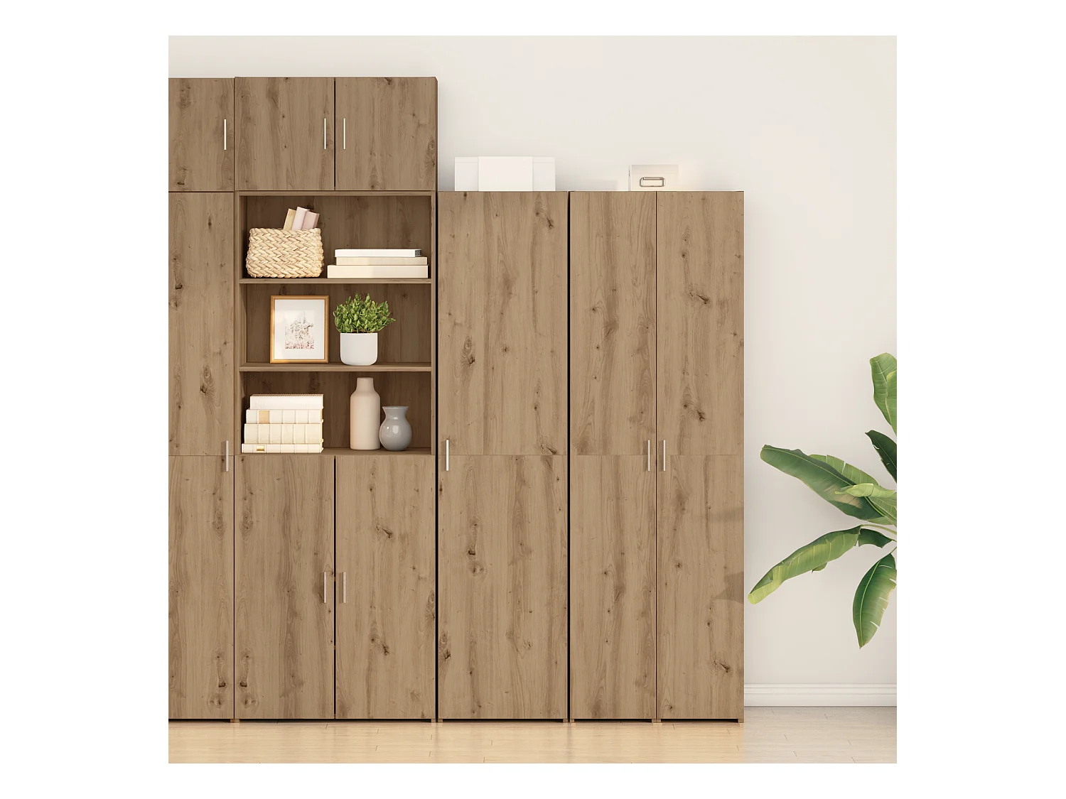 Commode Chêne Artisan 45x42.5x185 cm Bois d'ingénierie