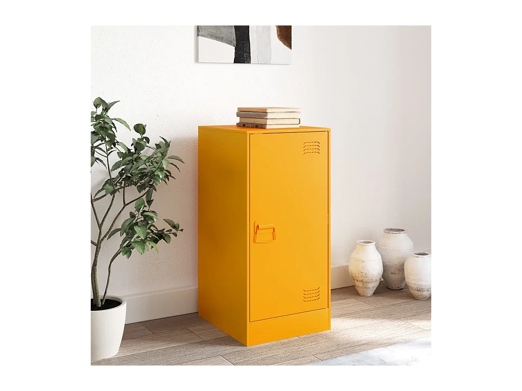 Buffet jaune moutarde 34,5x39x73 cm acier