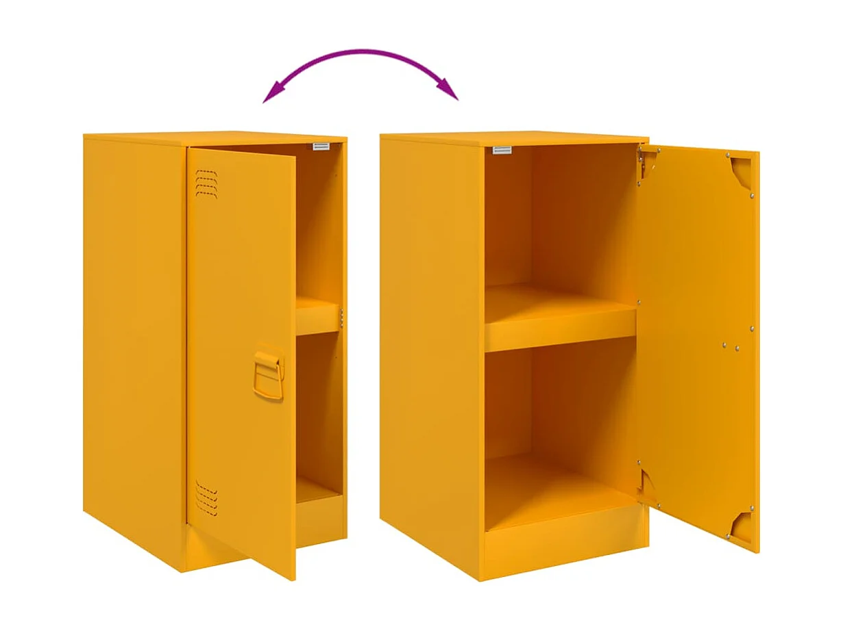 Buffet jaune moutarde 34,5x39x73 cm acier