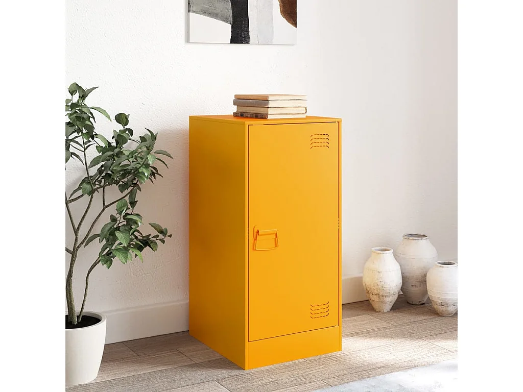 Aparador amarillo mostaza 34,5x39x73 cm acero