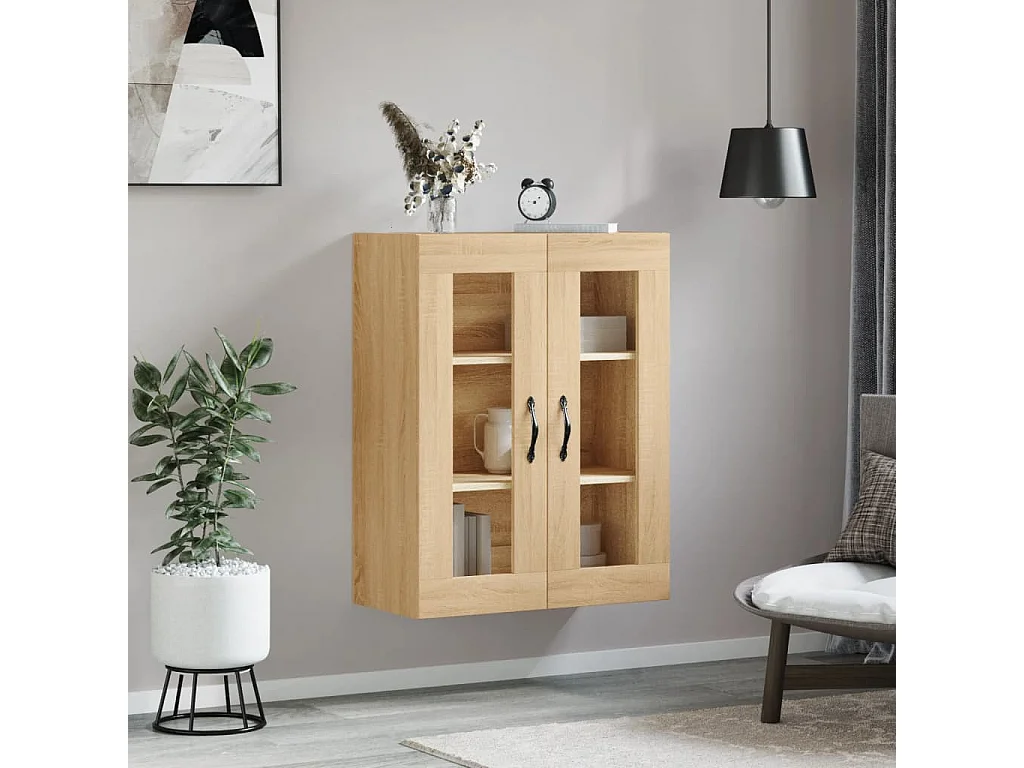 Armoire murale chêne sonoma 69,5x34x90 cm bois d'ingénierie