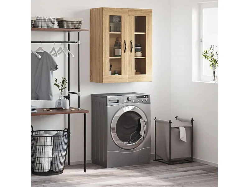 Mobiletto pensile in rovere Sonoma 69,5x34x90 cm in legno ingegnerizzato