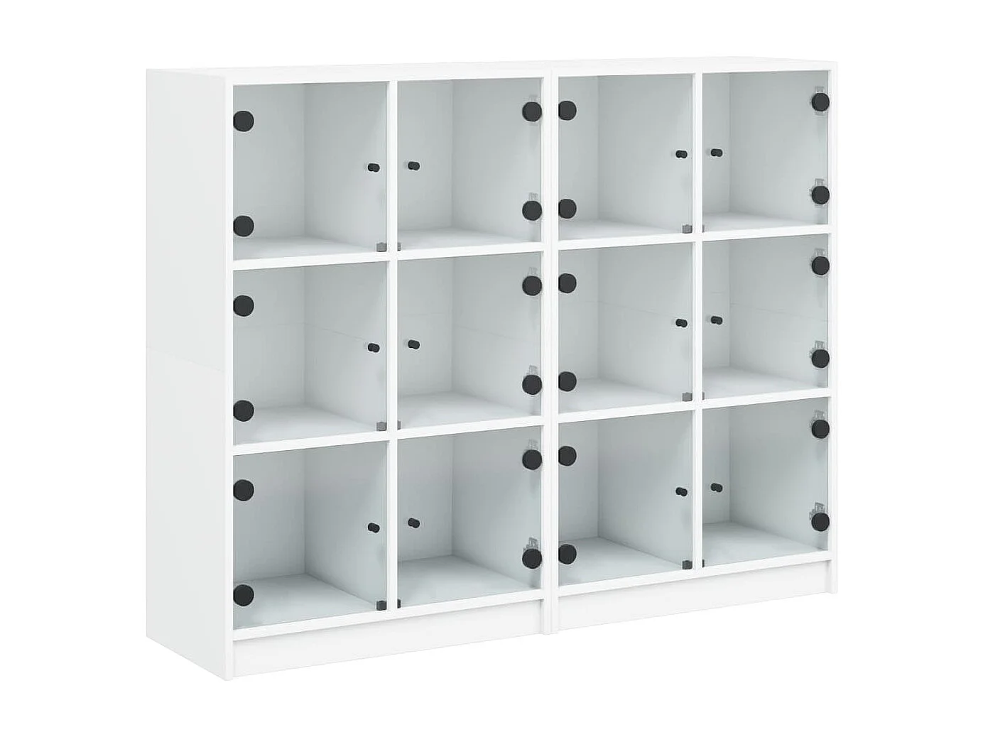 Libreria con ante bianca 136x37x109 cm in legno ingegnerizzato