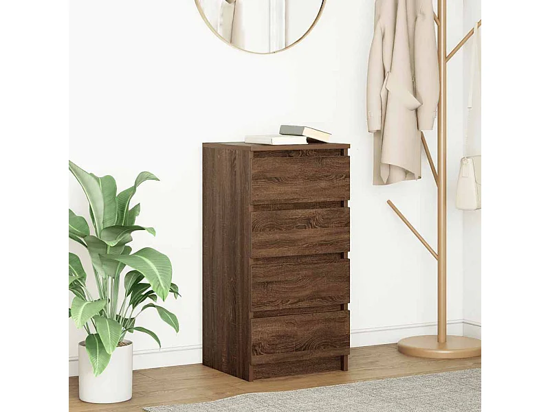 Credenza in rovere marrone 37,5x35x76 cm in legno ingegnerizzato