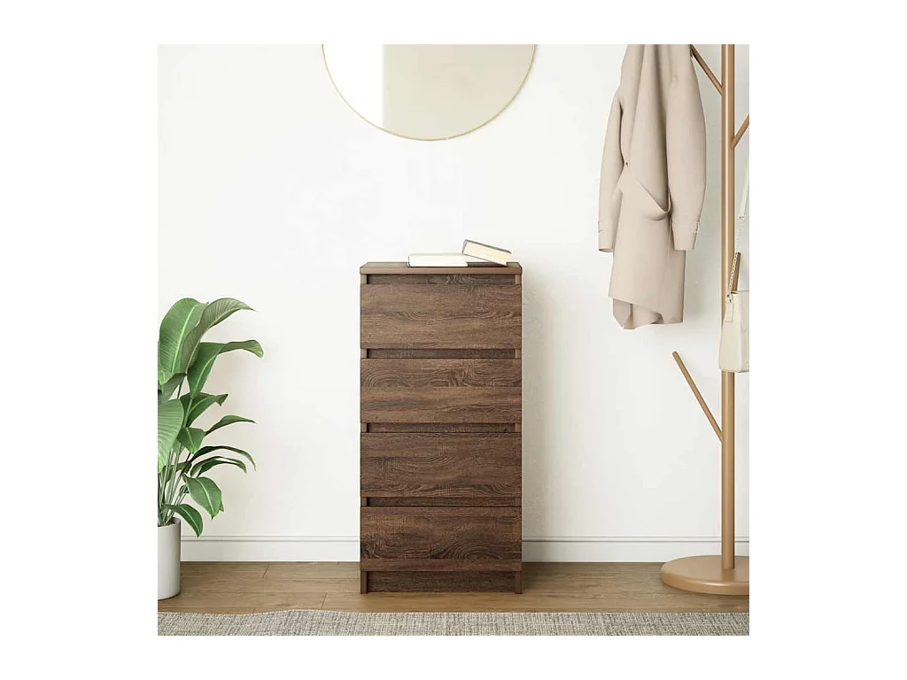 Buffet chêne marron 37,5x35x76 cm bois d'ingénierie