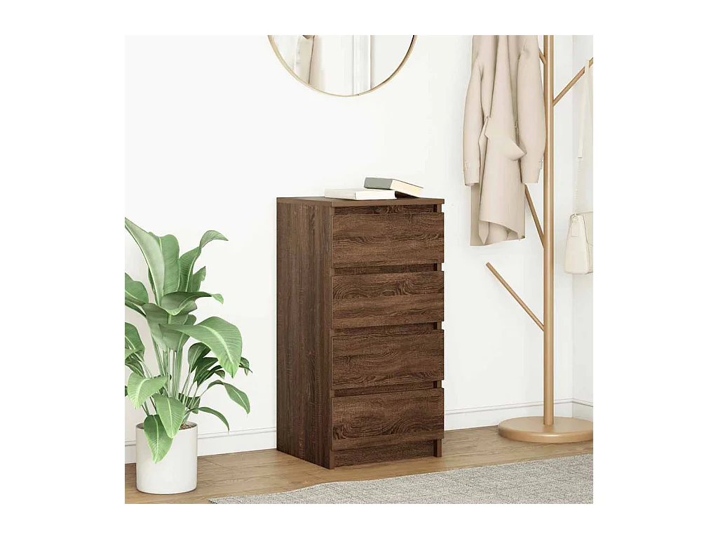 Buffet chêne marron 37,5x35x76 cm bois d'ingénierie