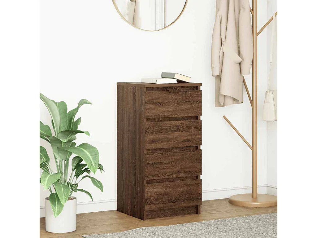 Buffet chêne marron 37,5x35x76 cm bois d'ingénierie