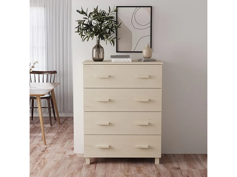 Buffet HAMAR Marron miel 79x40x103,5 cm Bois massif de pin