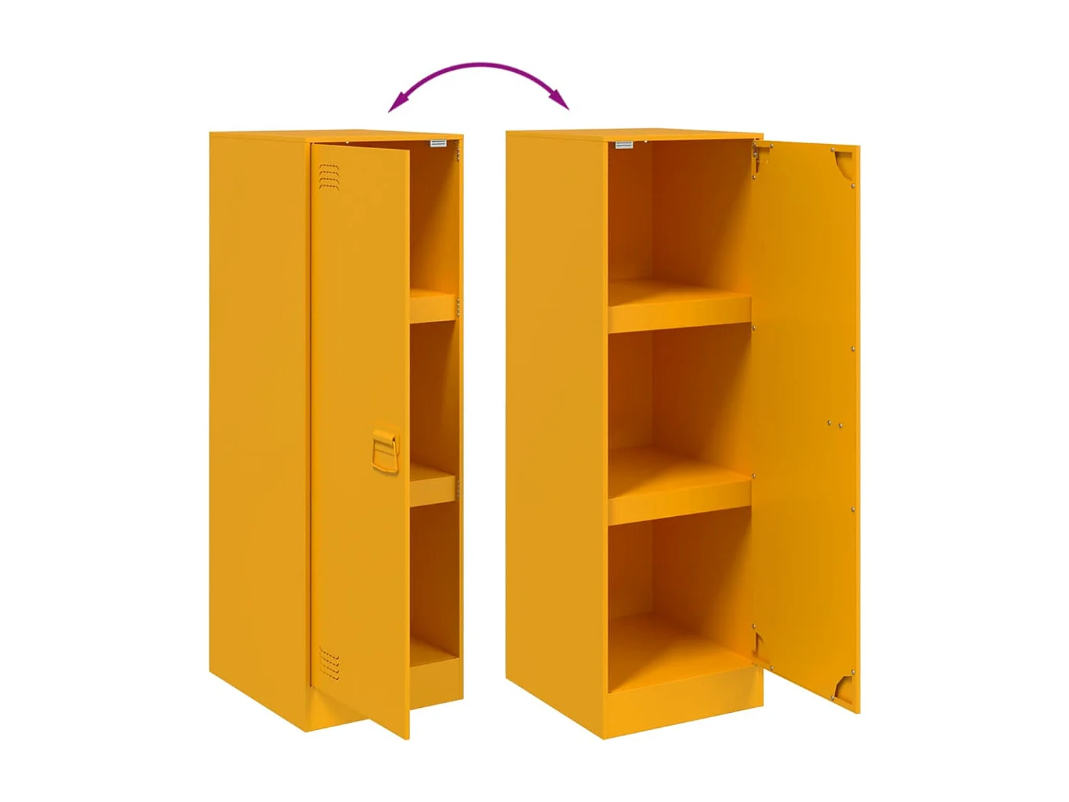 Mosterdgeel dressoir 34,5x39x107 cm staal