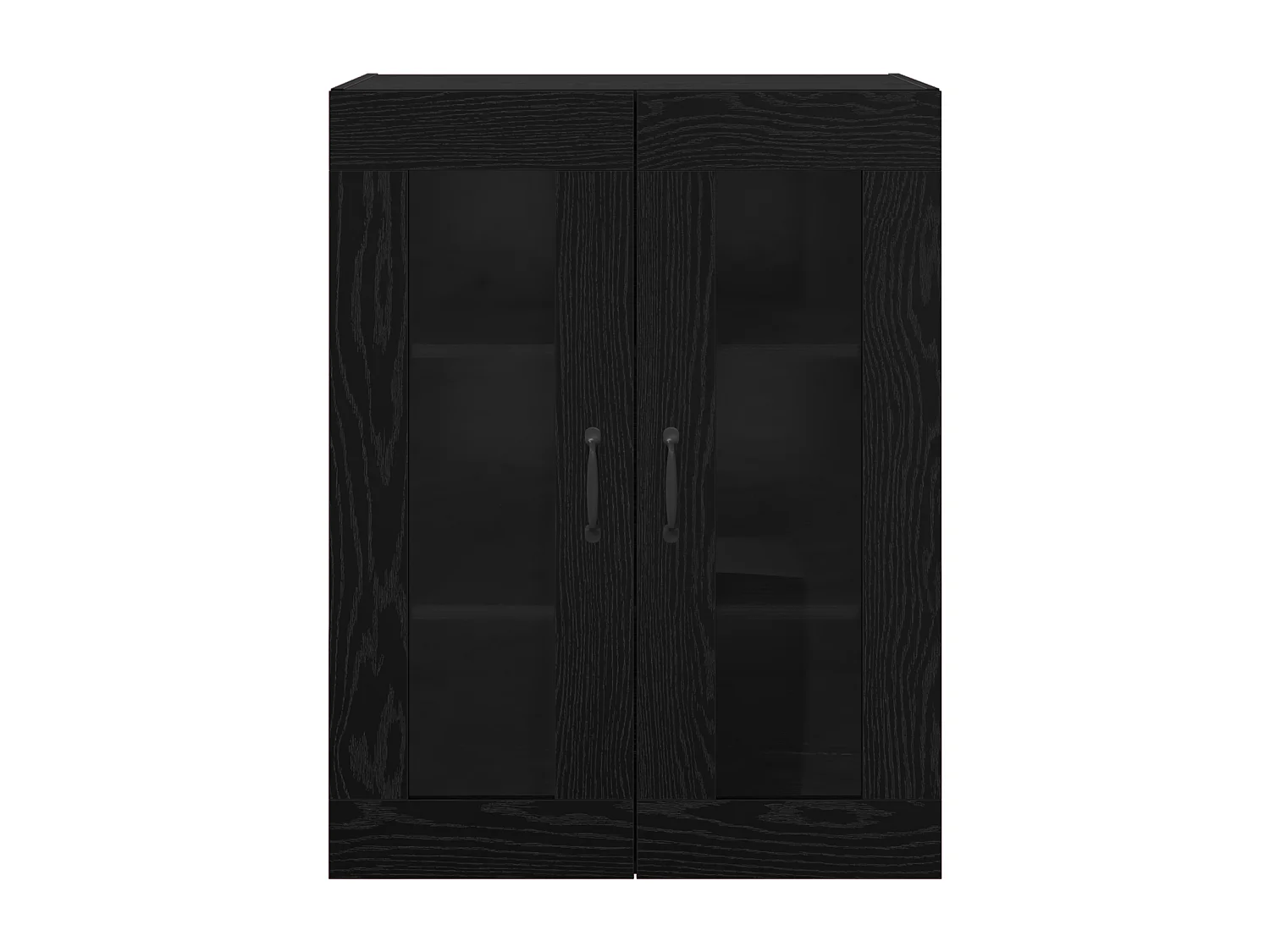 Hangende wandkast met plank Wandkast met opbergruimte met deur Zwart 69,5 x 34 x 90 cm