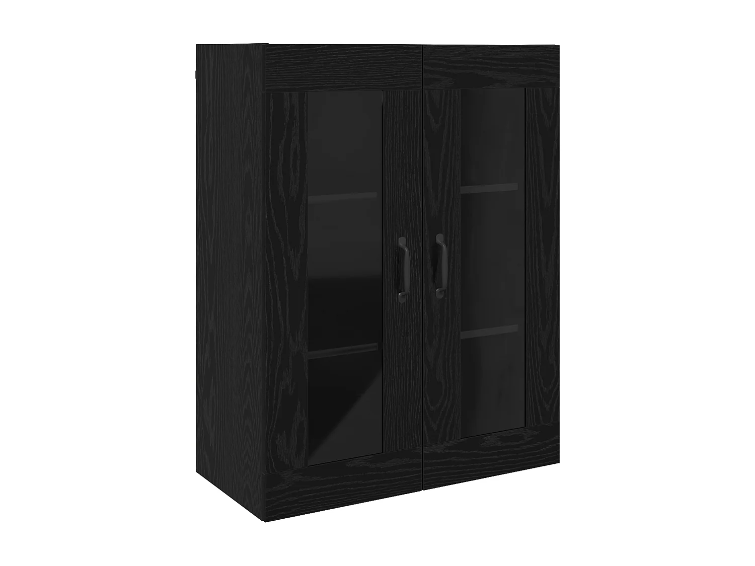 Hängender Wandschrank mit Regal Wandmontage mit Stauraum mit Tür Schwarz 69,5 x 34 x 90 cm