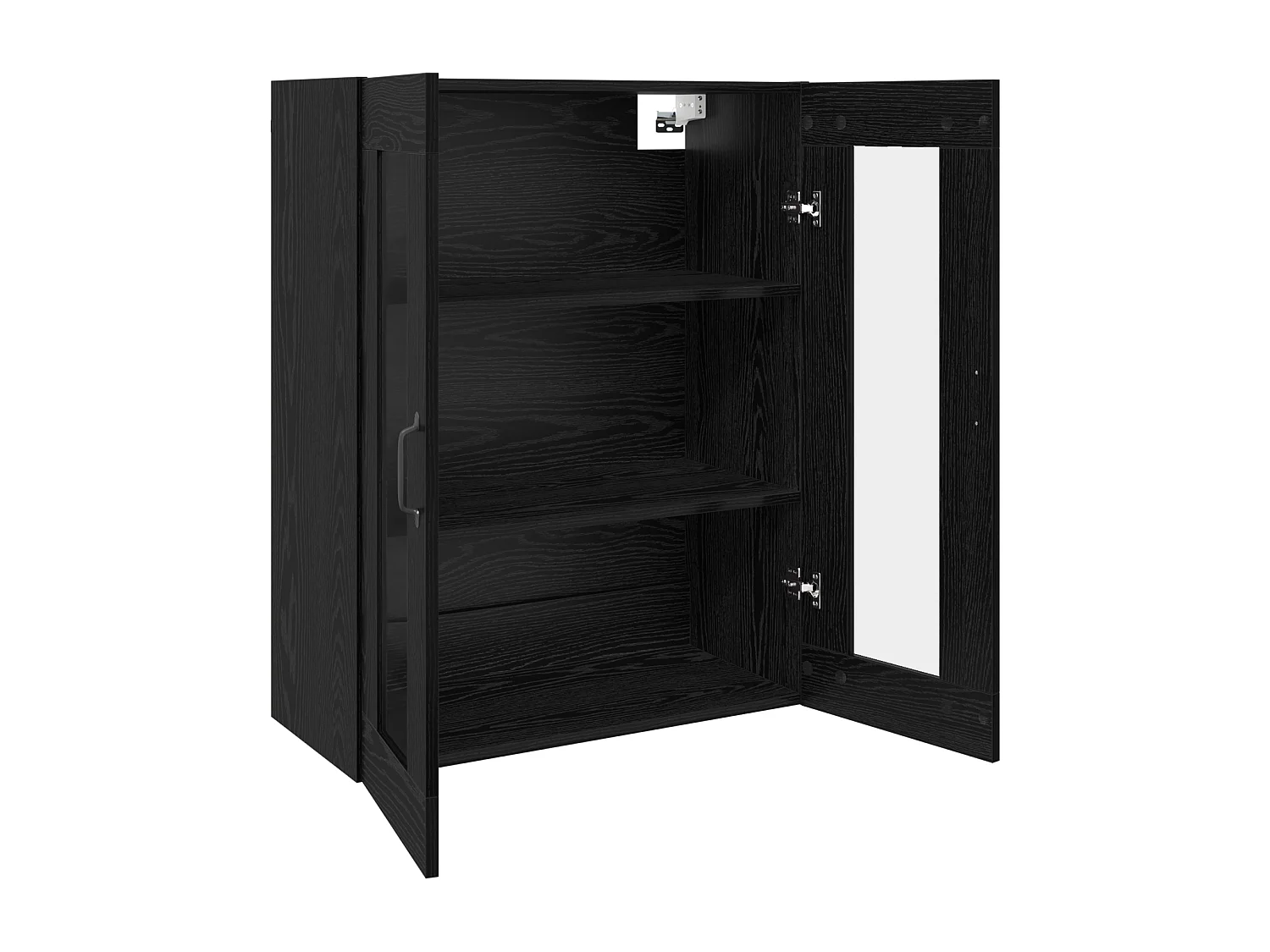 Hängender Wandschrank mit Regal Wandmontage mit Stauraum mit Tür Schwarz 69,5 x 34 x 90 cm