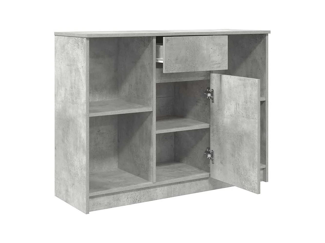 Buffet avec tiroir gris béton 101x35x76 cm bois d'ingénierie