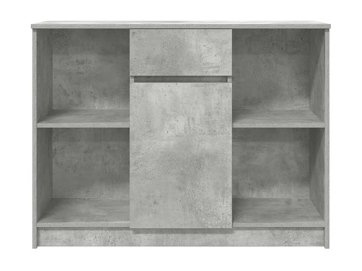 Buffet avec tiroir gris béton 101x35x76 cm bois d'ingénierie