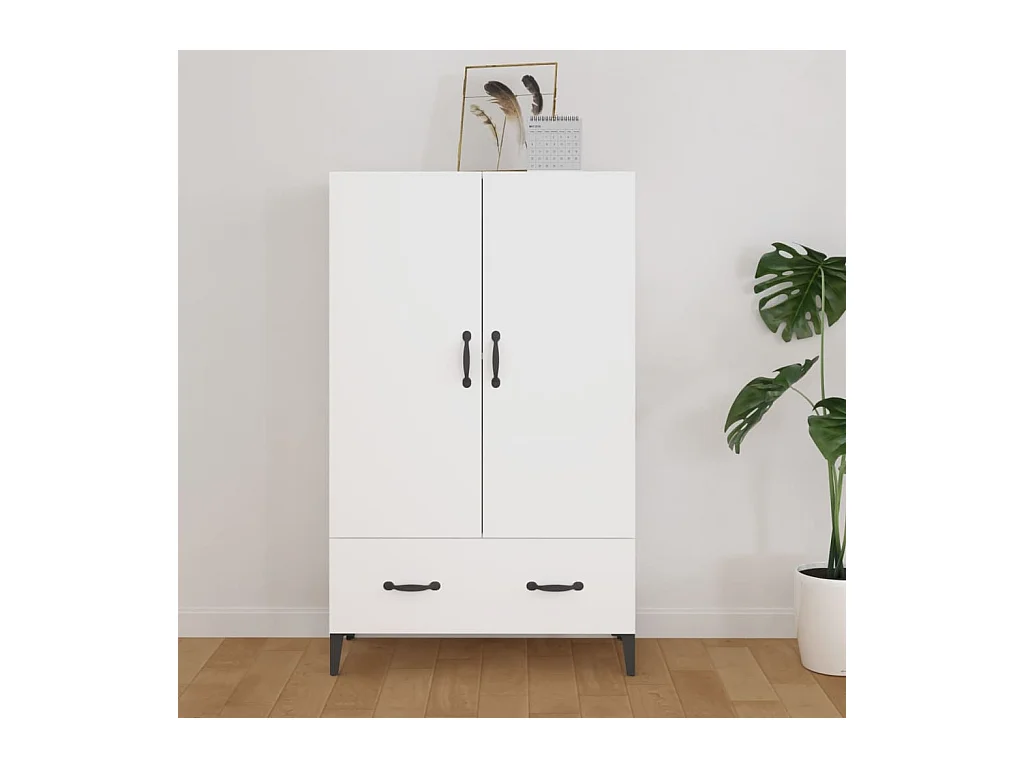 Buffet haut Blanc 70x31x115 cm Bois d'ingénierie