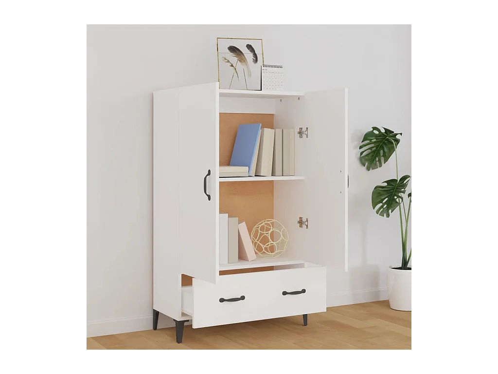 Buffet haut Blanc 70x31x115 cm Bois d'ingénierie