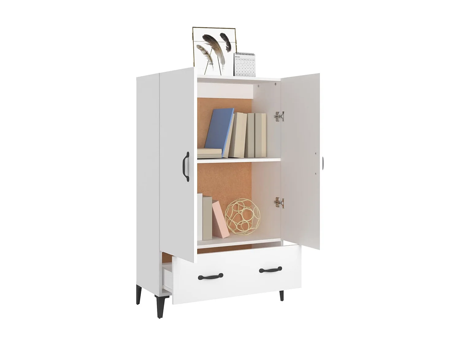 Buffet haut Blanc 70x31x115 cm Bois d'ingénierie