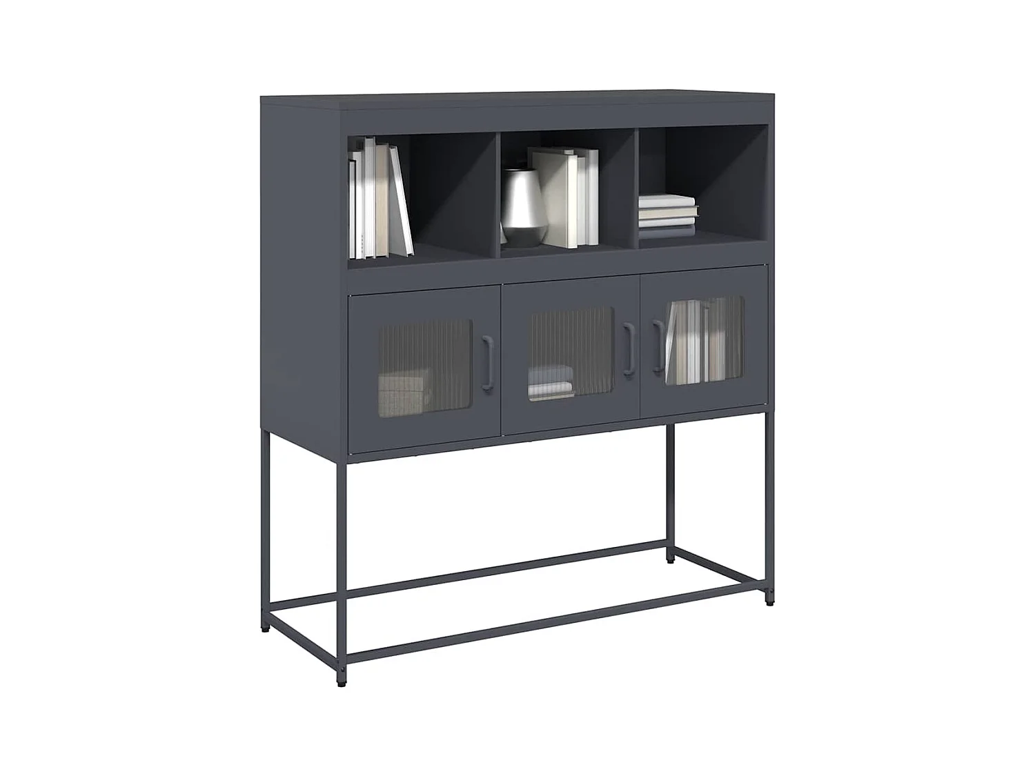 Buffet anthracite 100,5x39x107 cm acier laminé à froid