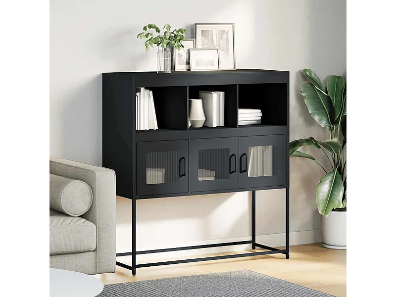 Buffet anthracite 100,5x39x107 cm acier laminé à froid