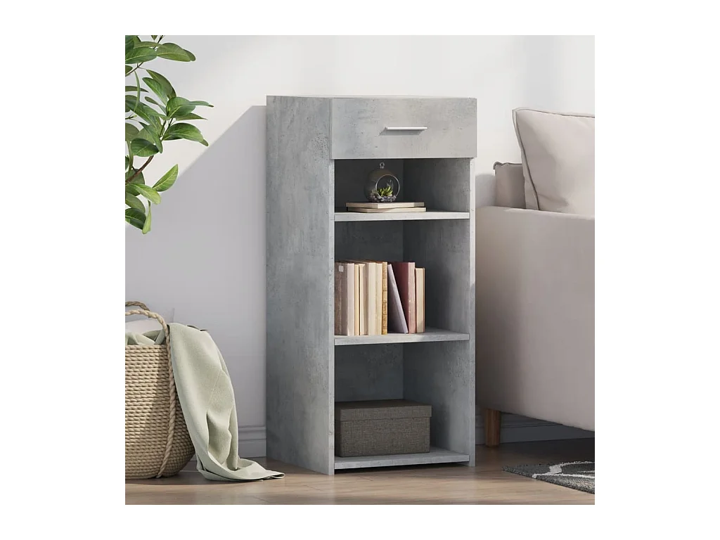 Buffet gris béton 40x42,5x93 cm bois d'ingénierie