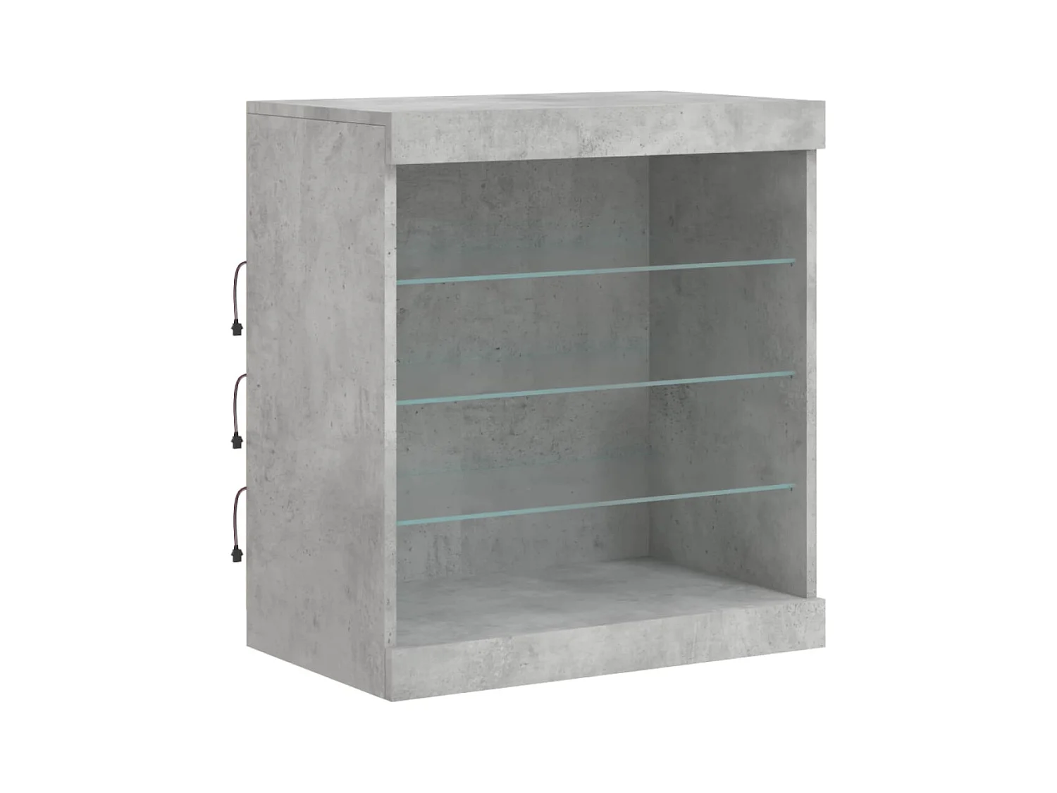 Buffet avec lumières LED gris béton 60,5x37x67 cm