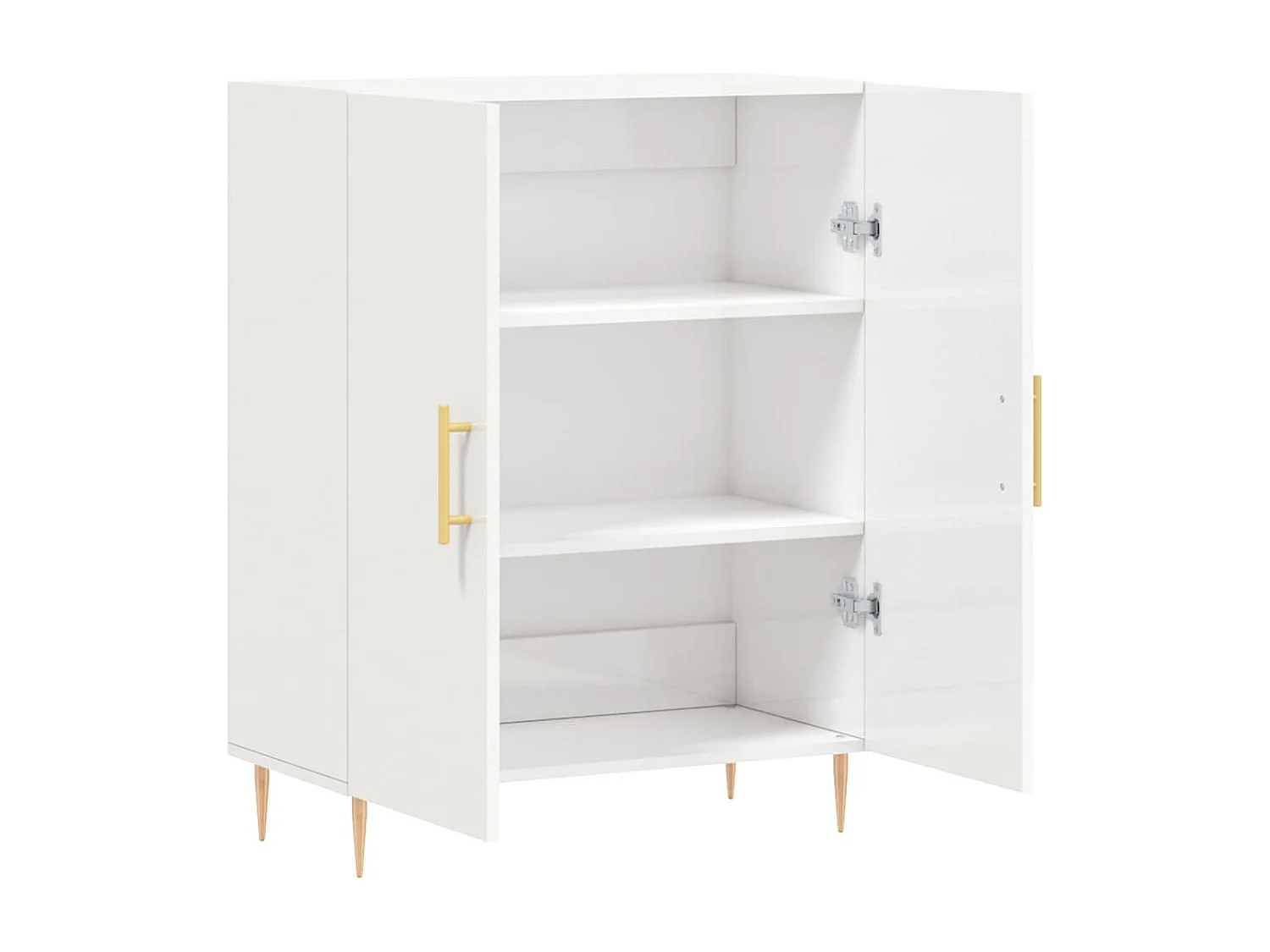Credenza Bianco lucido 69,5x34x90 cm Legno composito