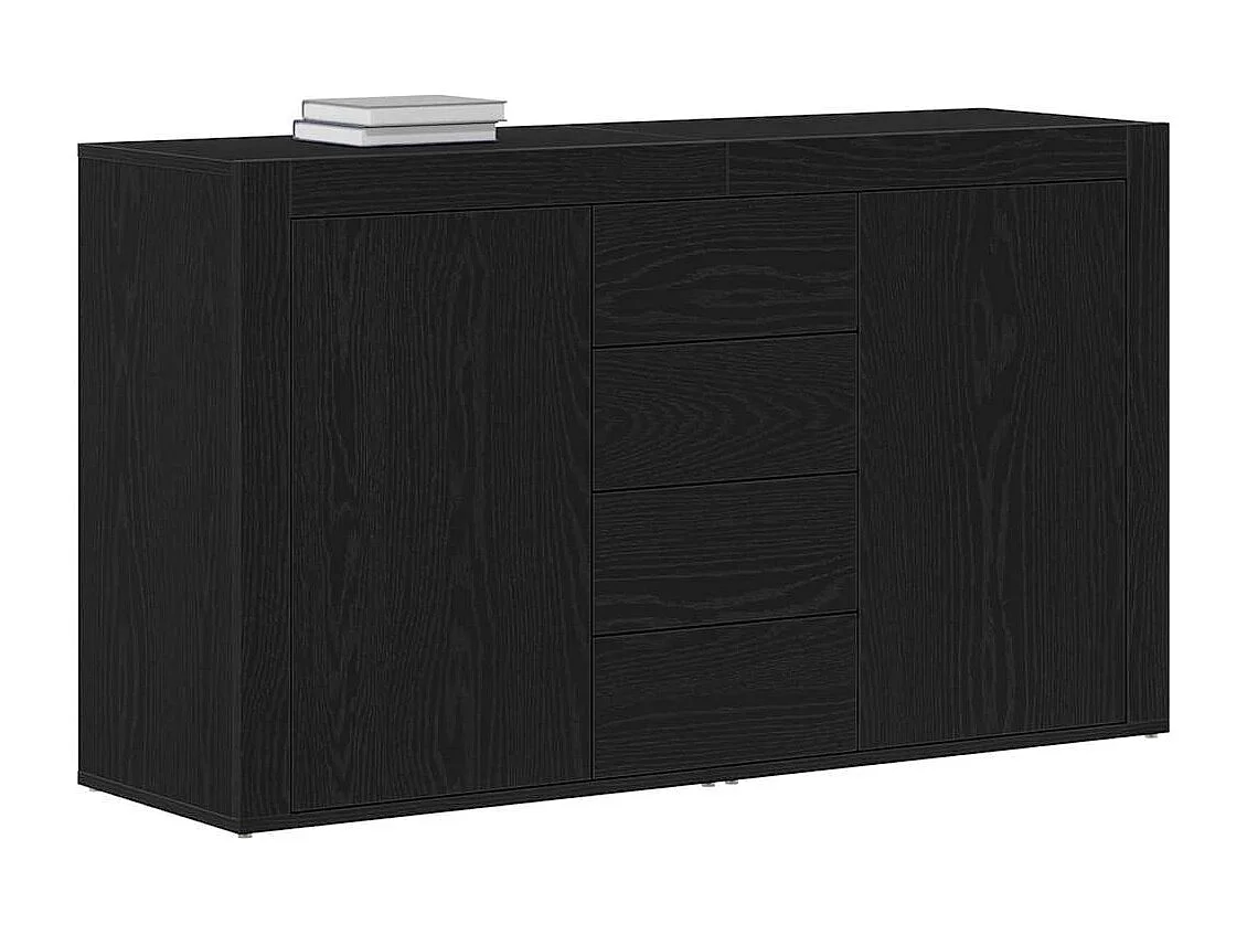 Buffet Chêne noir Bois d'ingénierie 120 x 36 x 69 cm Rangement