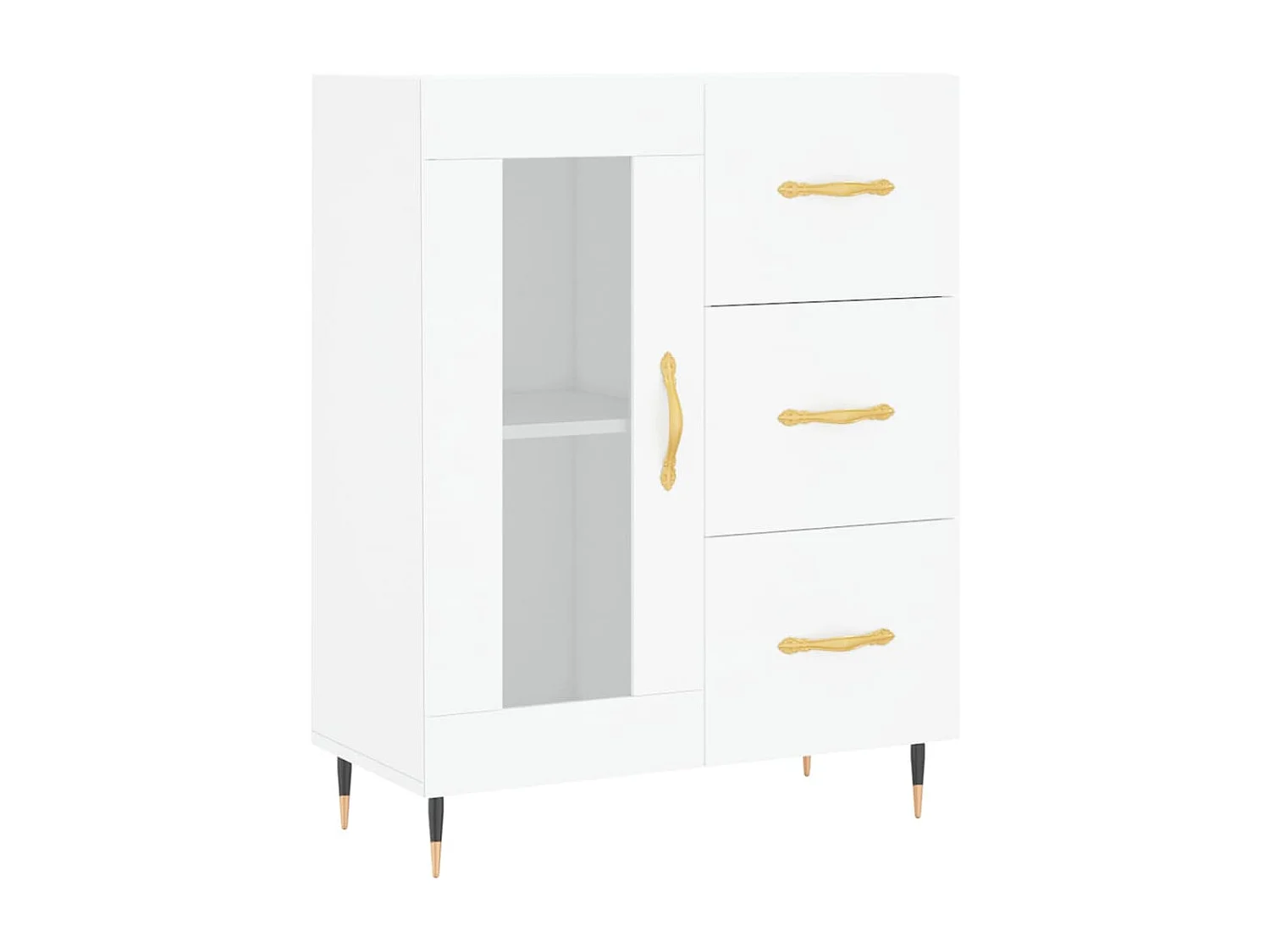 Buffet blanc 69,5x34x90 cm bois d'ingénierie